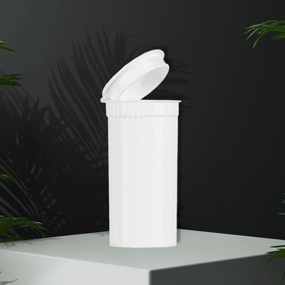 Child Resistant Pop Top Bottle White, 19 Dram (Qty 416)