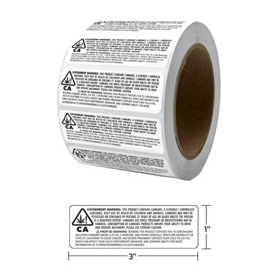 California Prop 65 2023 Smoking Products Label, 3" x 1" California Prop 65 2023 Smoking Products Label, 3" x 1"