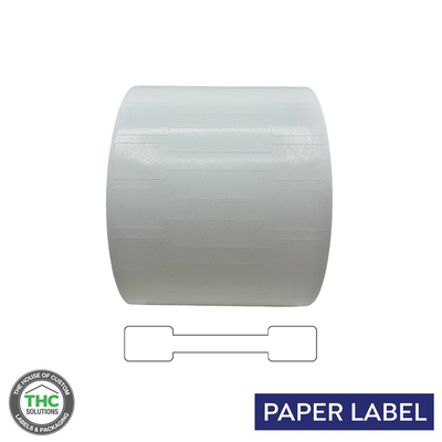 Blank Tamper Evident Labels - 2.75" X 0.5" Color White, Semi Gloss Paper (1,000 Per Roll)