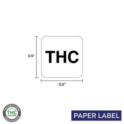 THC Government Warning Symbol, Generic Square Paper Label, 0.5" x 0.5" (Qty 1,000 Per Roll) THC Government Warning Symbol, Generic Square Paper Label, 0.5" x 0.5" (Qty 1,000 Per Roll)