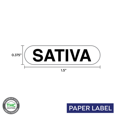 Sativa Generic Paper Label, 0.375" x 1.5" (Qty 5,000 Per Roll) Sativa Generic Paper Label, 0.375" x 1.5" (Qty 5,000 Per Roll)