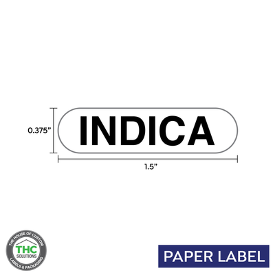 Indica Generic Paper Label, 0.375" x 1.5" (Qty 5,000 Per Roll) Indica Generic Paper Label, 0.375" x 1.5" (Qty 5,000 Per Roll)