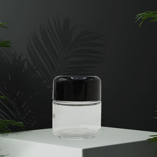 3oz V3 Reserved Clear Glass Jar with Black Gloss CR Lid (Qty 80)