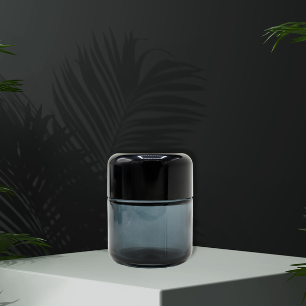 3oz V3 Reserve Tinted Glass Jar with Black Gloss CR Lid (Qty 80)