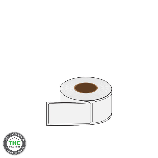 2" X 1" Blank Poly Label (3" Core, 8" Diameter)