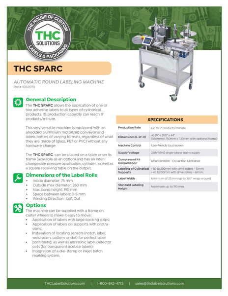 THC Sparc Spec Sheet