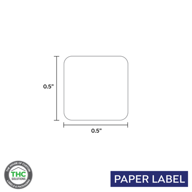 Blank TT Printable Square, Thermal Transfer Label, Paper Label, 0.5" x ...