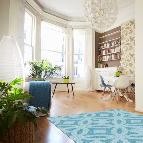 Interlocking Circles Vinyl Area Rug