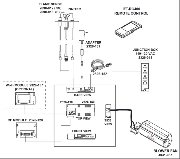 4031-057 Fireplace Blower Assembly