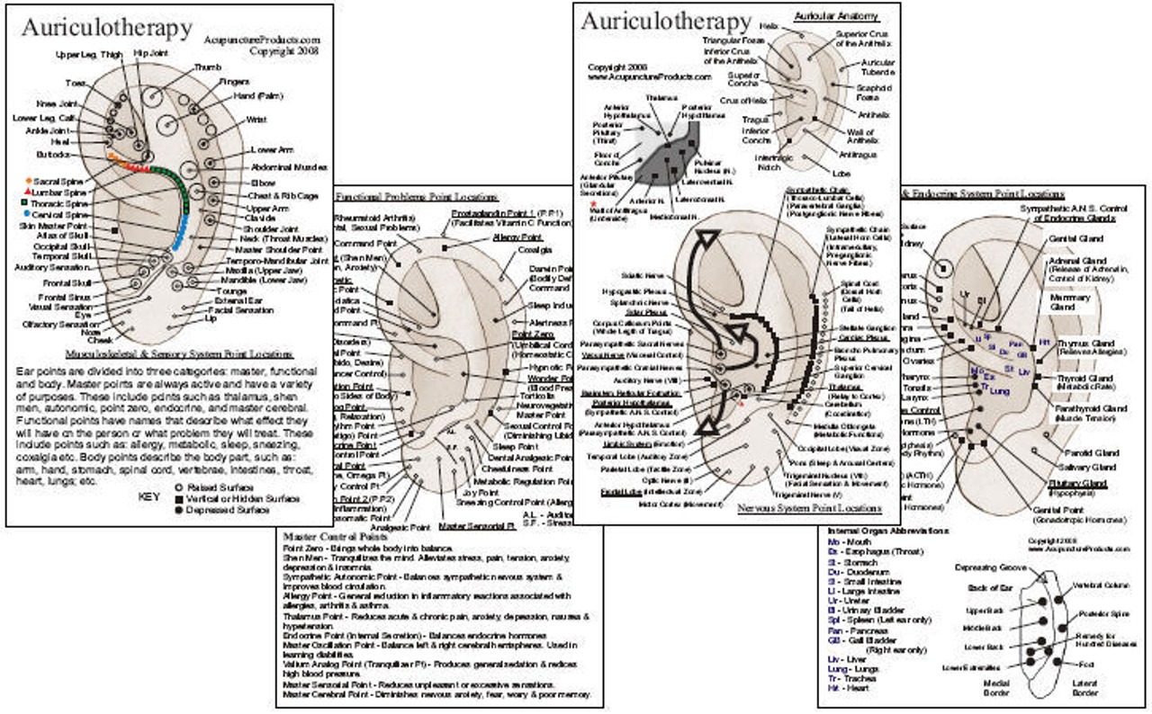 Auriculotherapy Ear Acupuncture Cards