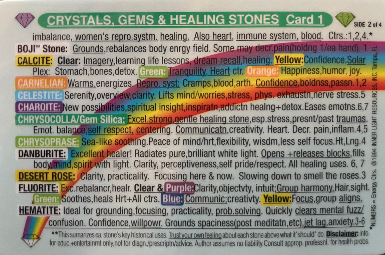 Crystals Card  #1 (side 2)