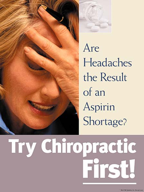 Chiropractic First: Female Headache Poster Chiropractic First: Female Headache Poster