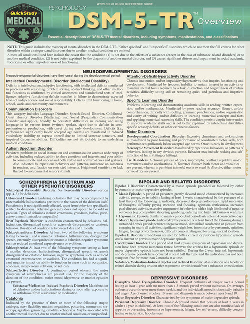 Psychology DSM-5-TR Chart