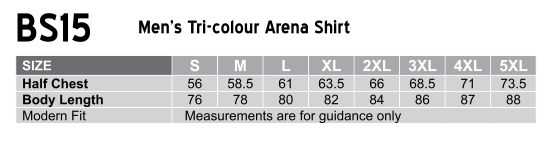 Size Guide - BS15 - Men's Contrast Shirt