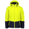 Yellow/Navy - Front - ZJ240 - Unisex Streetworx Hooded Puffer Jacket - SYZMIK Yellow/Navy - Front - ZJ240 - Unisex Streetworx Hooded Puffer Jacket - SYZMIK