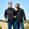 Black Ladies Plain Micro Fleece Jacket - PF631  - Female and Male Model