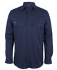 Navy - Front - 6WLSS - JB's L/S Stretch Work Shirt