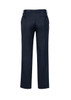 Men's Detroit pants in dark navy, with a straight fit and rear pockets, featuring a logo on the waistband.