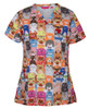 Cats & Dogs - Front - 4STP1 - JB's Ladies Scrub Top Printed