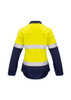 Yellow/Navy - Back - ZW131 - Womens FR Closed Front Hooped Taped Spliced Shirt