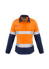 Orange/Navy - Front - ZW131 - Womens FR Closed Front Hooped Taped Spliced Shirt