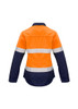 Orange/Navy - Back - ZW131 - Womens FR Closed Front Hooped Taped Spliced Shirt