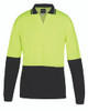 Lime / Navy - Front - 6HNBL - JB's HV 4602.1 L/S Non Button Polo