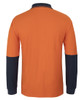 Orange / Navy - Alternate - 6HVQL - JB's HV L/S COTTON PIQUE TRAD POLO
