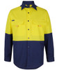 Yellow / Navy - Front - 6HNRL - JB's HV L/S Ripstop Fishing Shirt