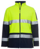 Lime / Navy - Front - 6D4LJ - JB's HV 4602.1 (D+N) Softshell Jacket