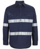 Navy - Front - 6HWCT - JB's CLOSE FRONT L/S 150G W/SHIRT REFLECTIVE TAPE