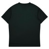 A dark green T-shirt with a crew neck and short sleeves, displaying a plain back. Features a logo at the neck.