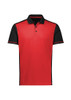Black / Red - Front - P419MS - Mens Dart Short Sleeve Polo
