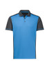 Grey / Cyan - Front - P419MS - Mens Dart Short Sleeve Polo