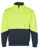 Yellow / Navy - Front - SW13A - Hi-Vis L/S windcheater collar