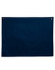 A navy canvas short waist apron featuring a front pocket and metal button accents.