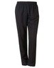 Track pants in black, featuring an elastic waistband and a simple design. Includes a logo on the fabric.