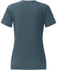 A ladies' premium cotton short-sleeve tee shirt in a navy blue tone, featuring a logo on the back.