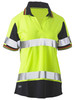Yellow / Navy - Front - BKL1225T - Women's Taped Two Tone Hi Vis V-Neck Polo