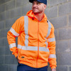 BK6819XT - X Taped Hi Vis Zip Front Fleece Hoodie