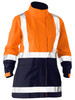 Orange / Navy - Front - BJL6766T - Women's Taped Hi Vis Recycled Rain Shell Jacket