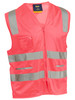 Hi Vis Pink - Front - BV0341T - Taped Hi Vis Safety Zip Vest