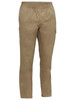 Khaki - Front - BPC6029 - Stretch Cotton Drill Elastic Waist Cargo Work Pant