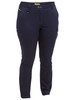 Navy - Front - BPL6028 - Women's Cotton Cargo Cuffed Pants