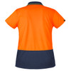 Orange / Navy - Back - ZH731 - Womens Hi Vis Basic Short Sleeve Polo - Syzmik