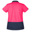 Pink / Navy - Back - ZH731 - Womens Hi Vis Basic Short Sleeve Polo - Syzmik