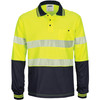 Yellow Navy - 3513 - Hi Vis Segment Taped Micromesh Polo - Long Sleeve