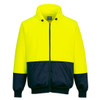 Yellow / Navy - Front - B327 - Hi-Vis Contrast Zipped Class D Hoodie