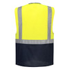 Yellow / Navy - Back - C476 - Warsaw Executive Vest