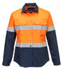 Orange / Navy - Front - FR725 - Bizflame FR Women's Shirt